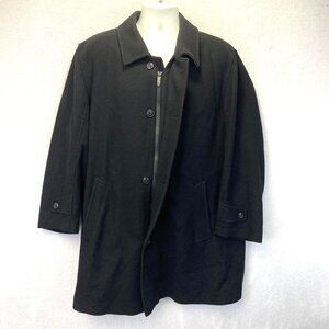 Schneiders Salzburg Ulrich Austria Wool Zip Up Coat Mens 46 (XL) Black Overcoat